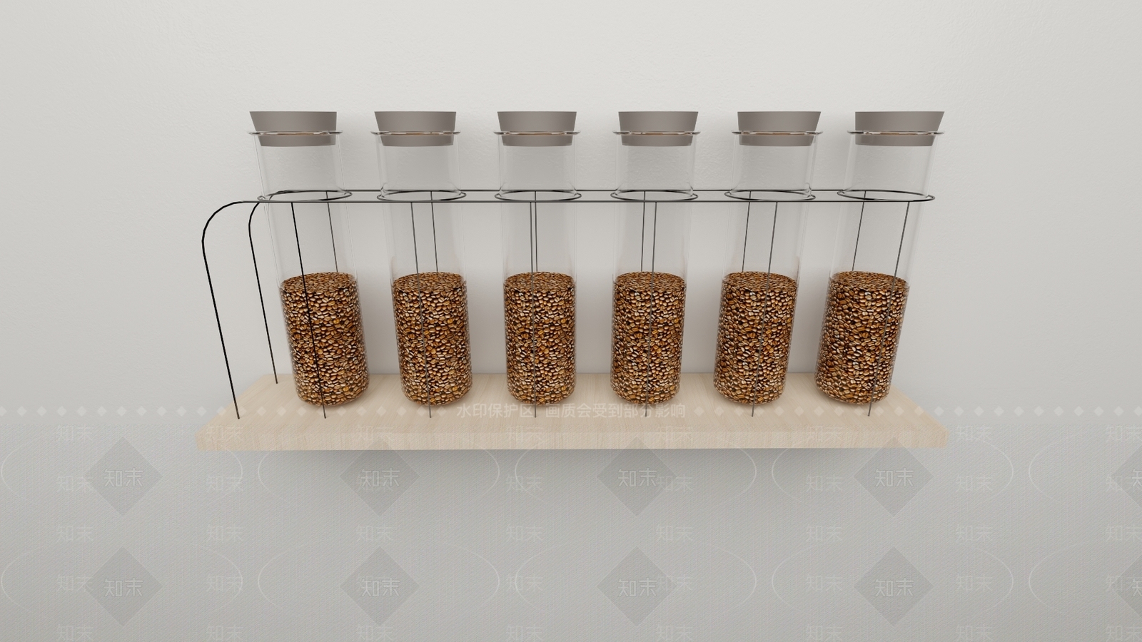 现代玻璃咖啡豆存储瓶3D模型下载【ID:253060479】