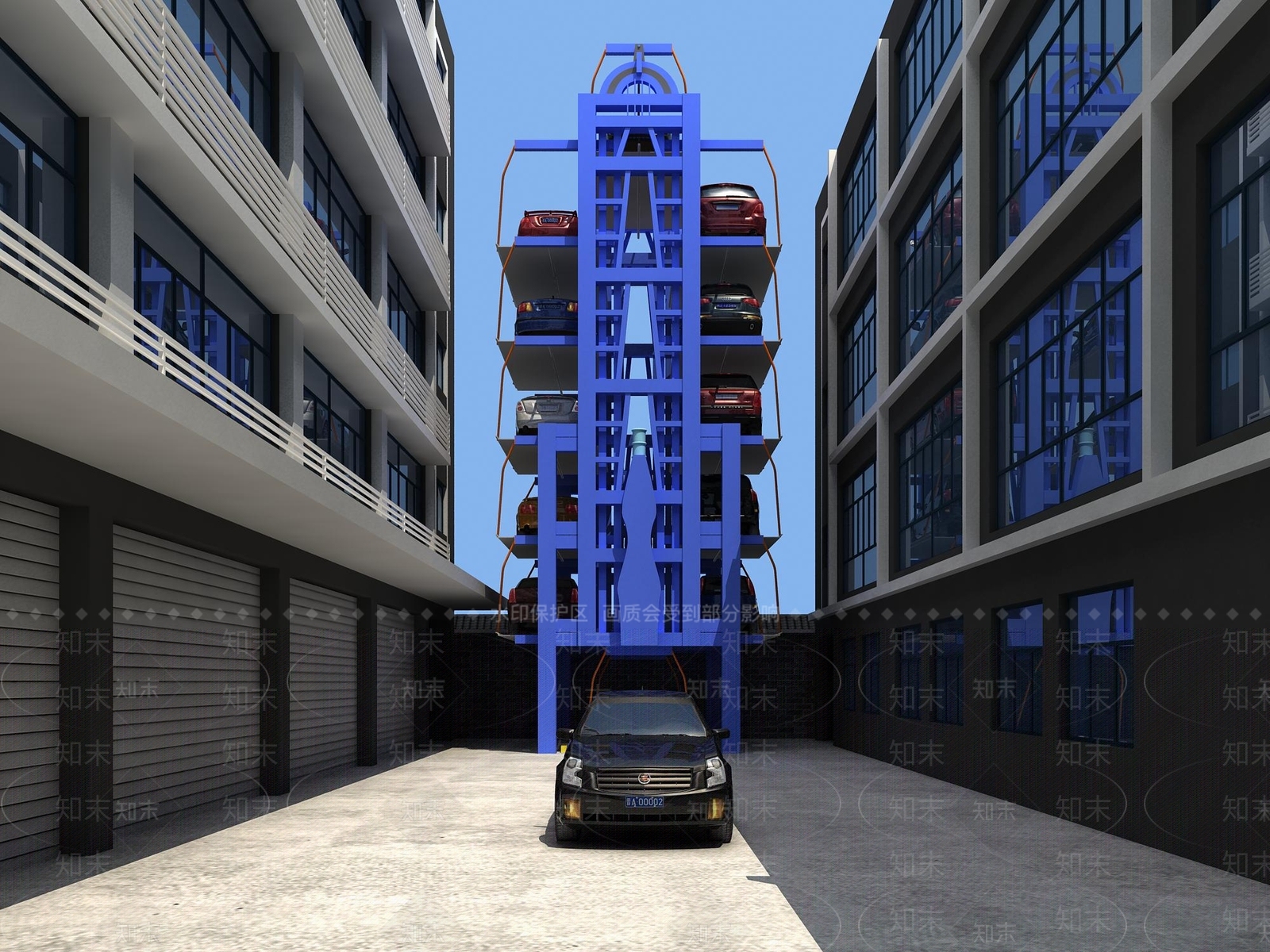 工业风智能立体停车场3D模型下载【ID:553069943】