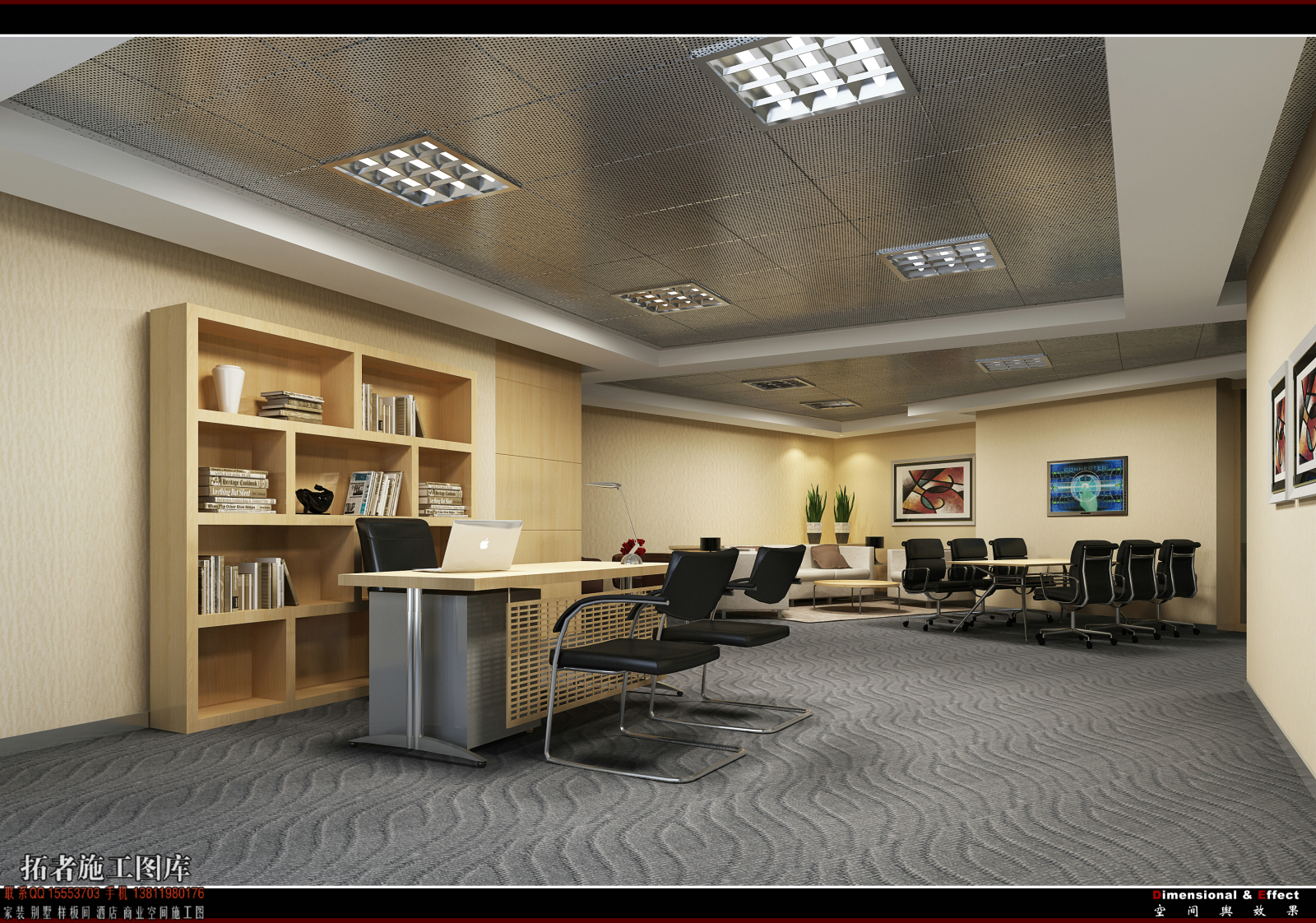 办公空间CAD施工图cad施工图下载【ID:653089943】