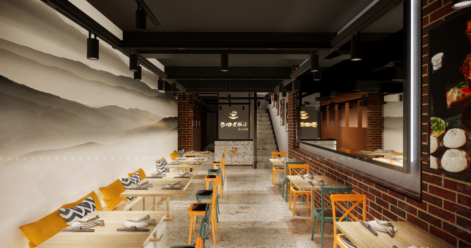 新中式风格火锅店SU模型下载【ID:853158880】
