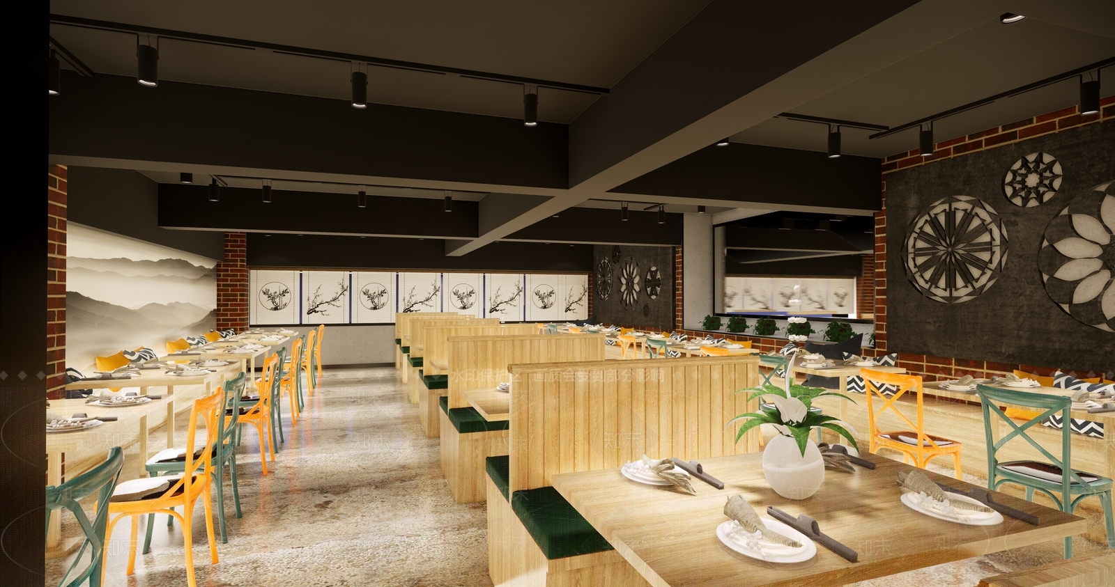 新中式风格火锅店SU模型下载【ID:853158880】
