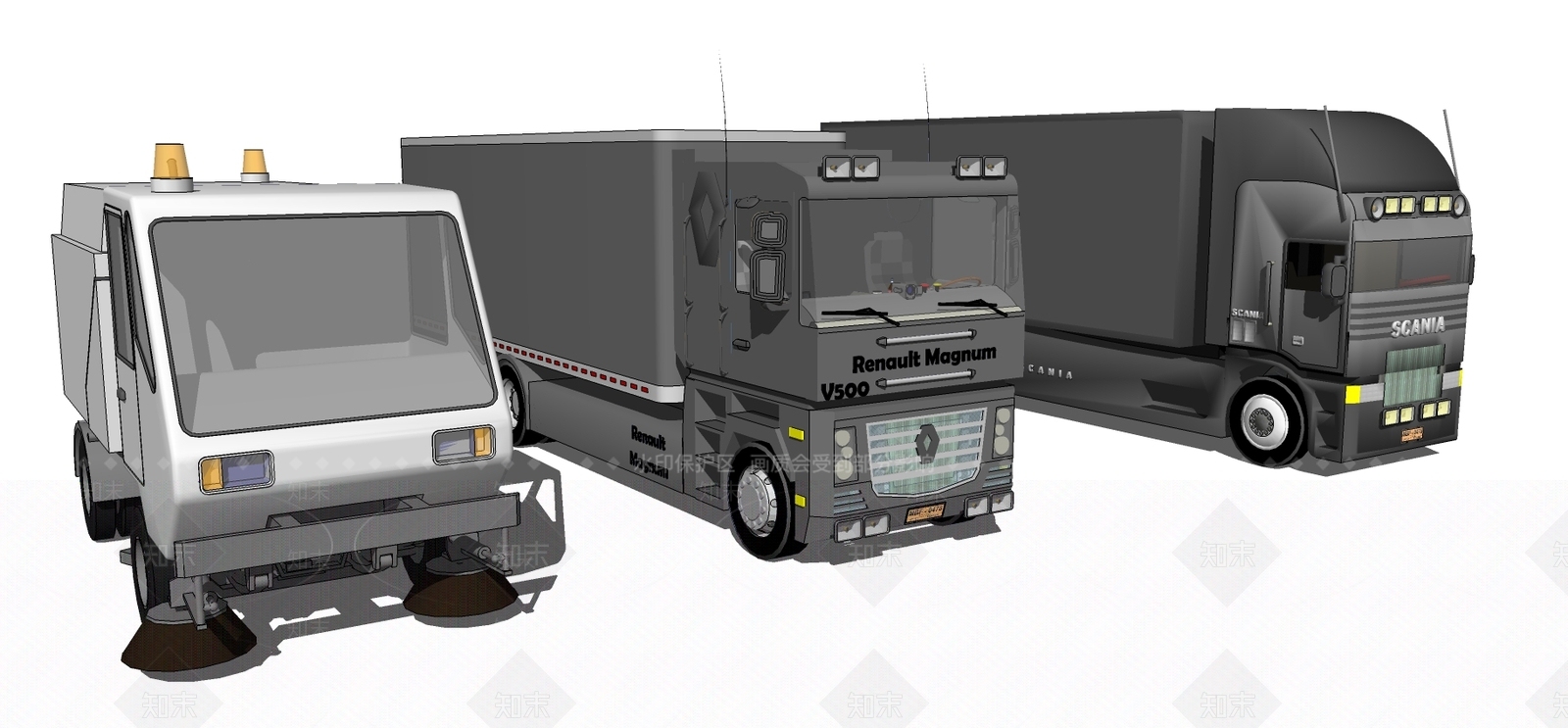 现代风格清洁车SU模型下载【ID:553180821】