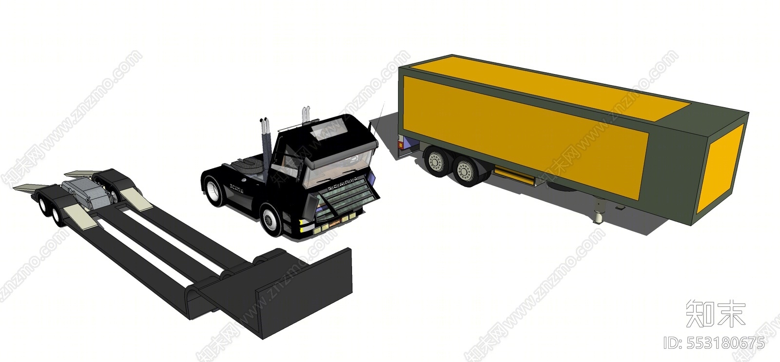 现代风格货车SU模型下载【ID:553180675】