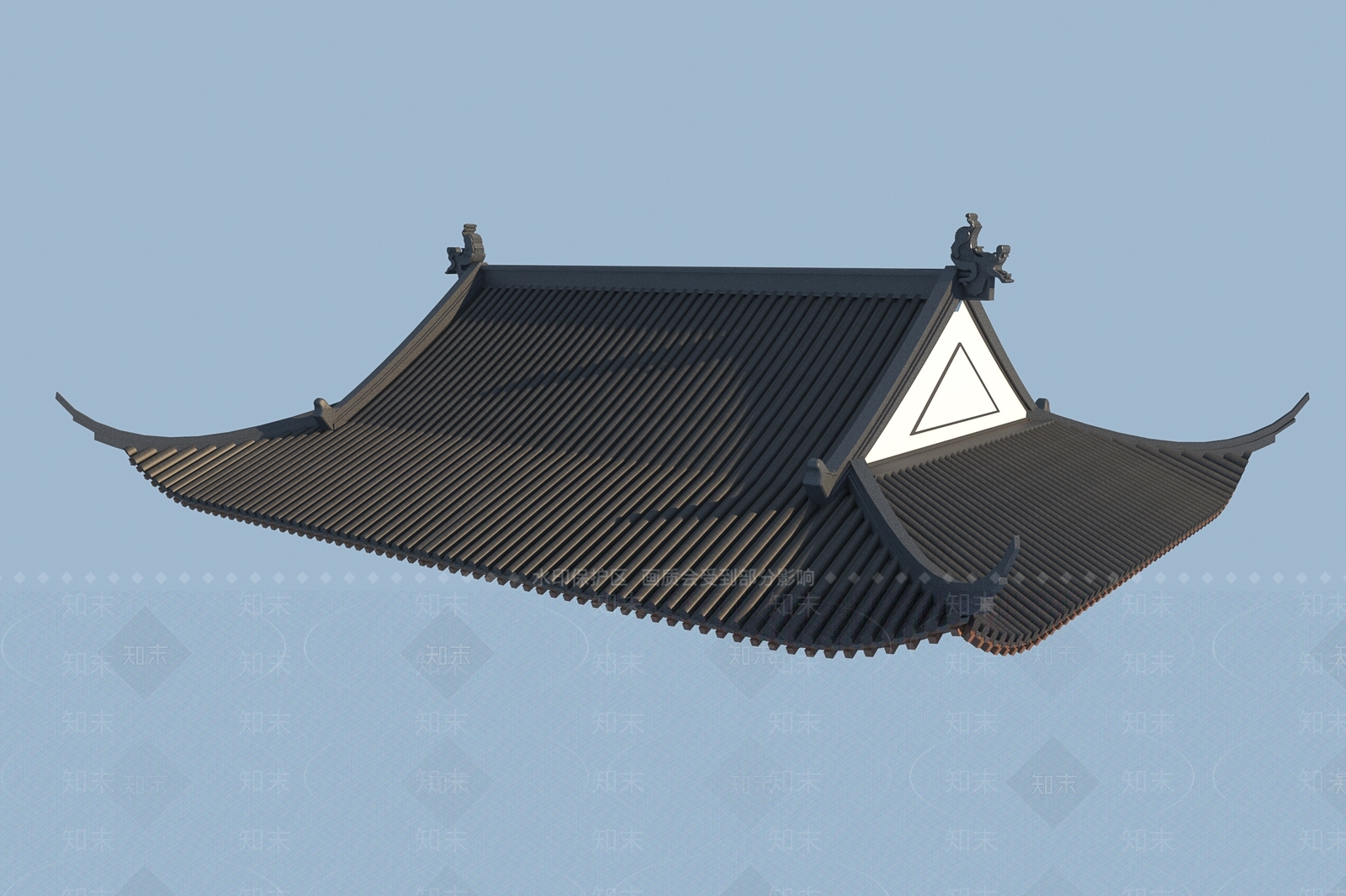 中式古建屋顶3D模型下载【ID:253206810】