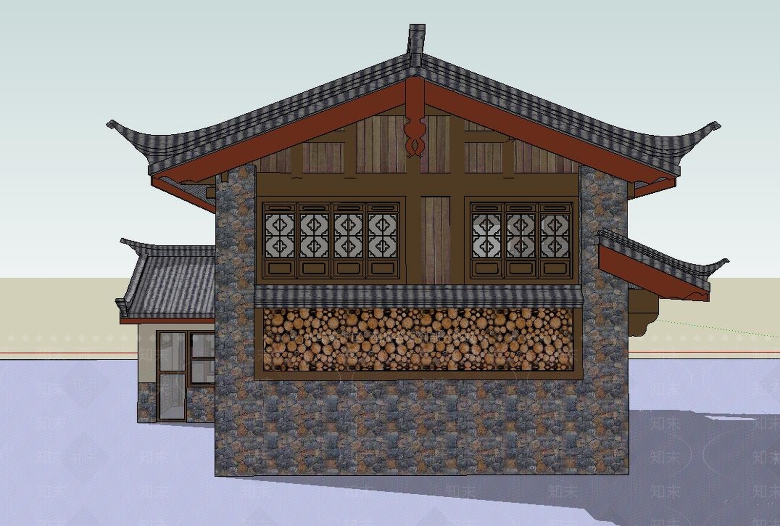 古典风格中式古建筑SU模型下载【ID:853231653】