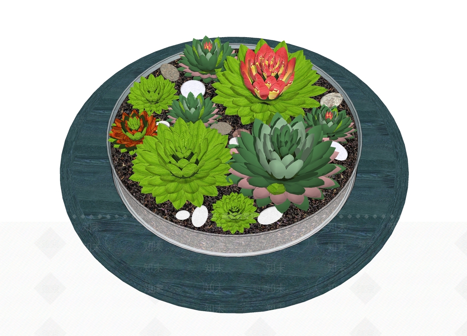现代风格盆栽SU模型下载【ID:153235895】