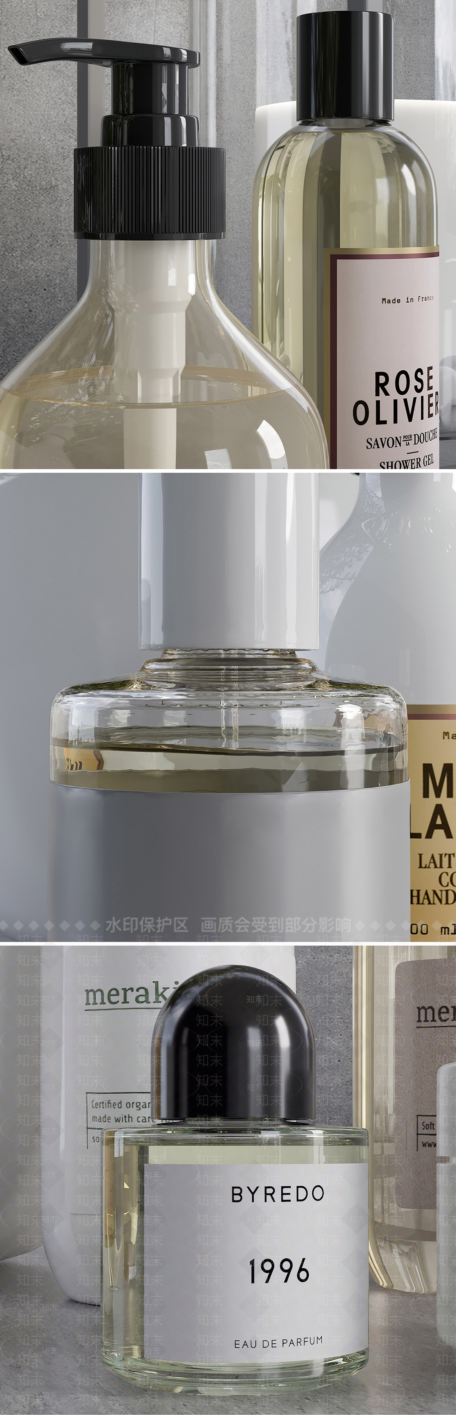 现代洗浴用品3D模型下载【ID:253254157】