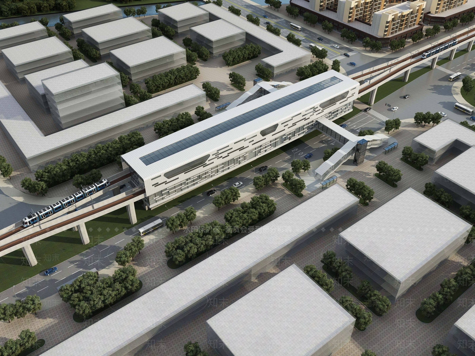 现代轻轨站台3D模型下载【ID:853259948】