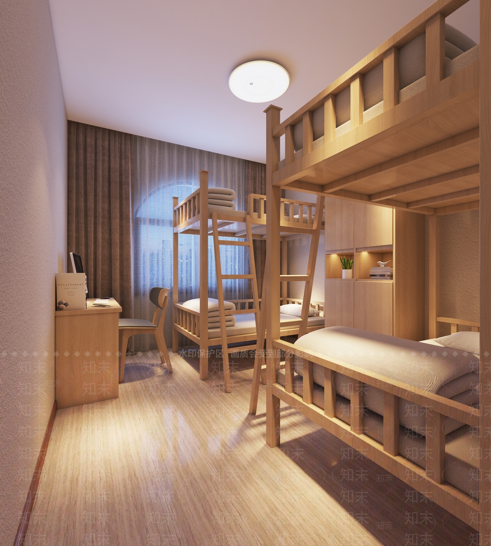 现代风格员工宿舍3D模型下载【ID:453277300】