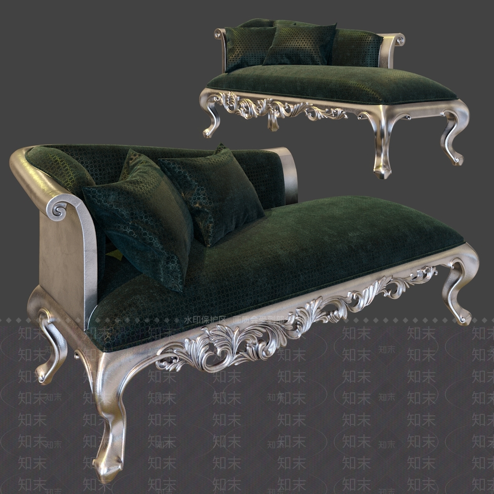 欧式贵妃椅3D模型下载【ID:153288365】