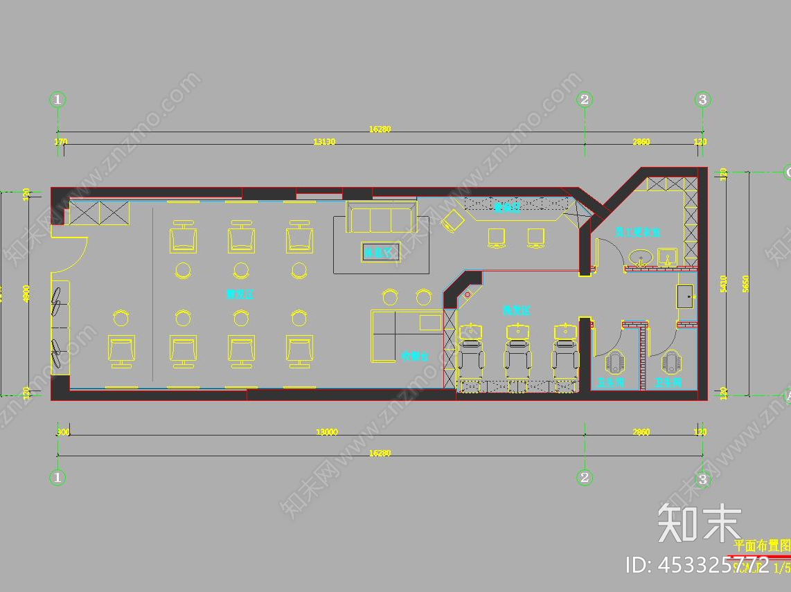 理发造型店5cad施工图下载【ID:453325772】