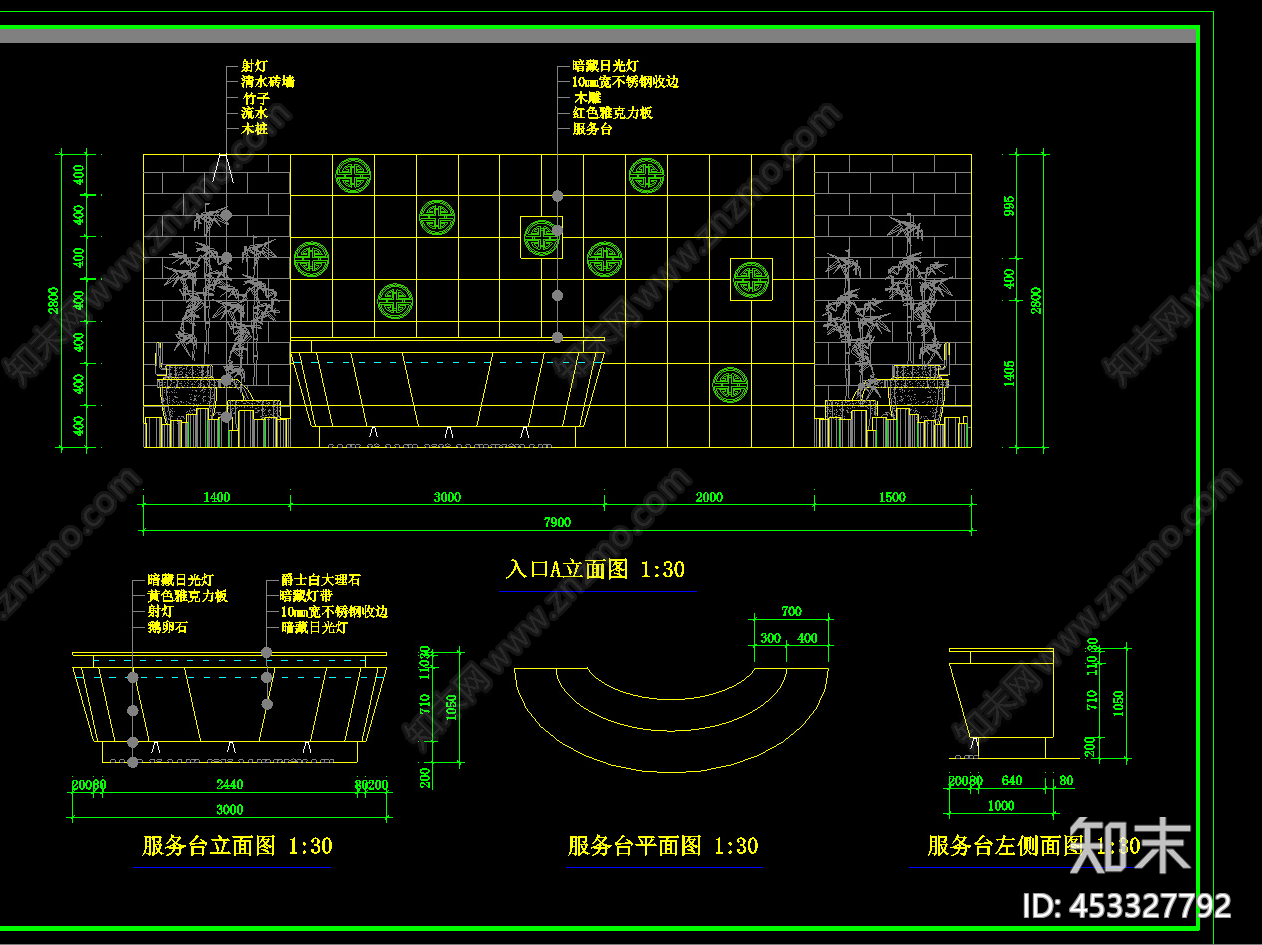 桑拿室装修图cad施工图下载【ID:453327792】