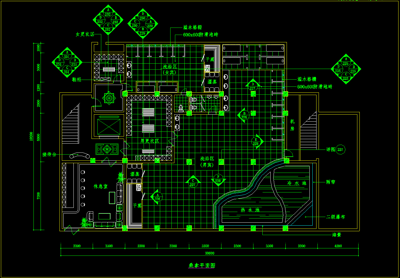 工装案例 美容养生 美容养生 桑拿室装修图2施工图下载【id:453328705