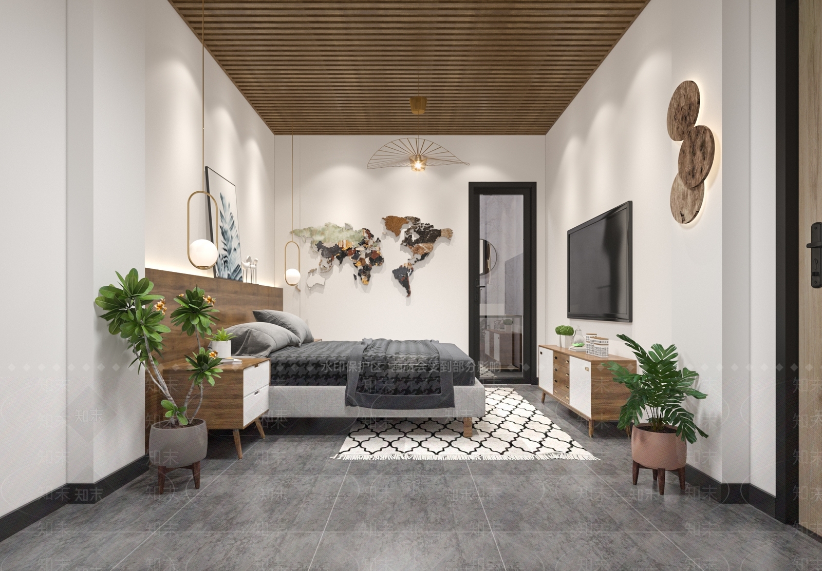 现代名宿客房3D模型下载【ID:453331638】