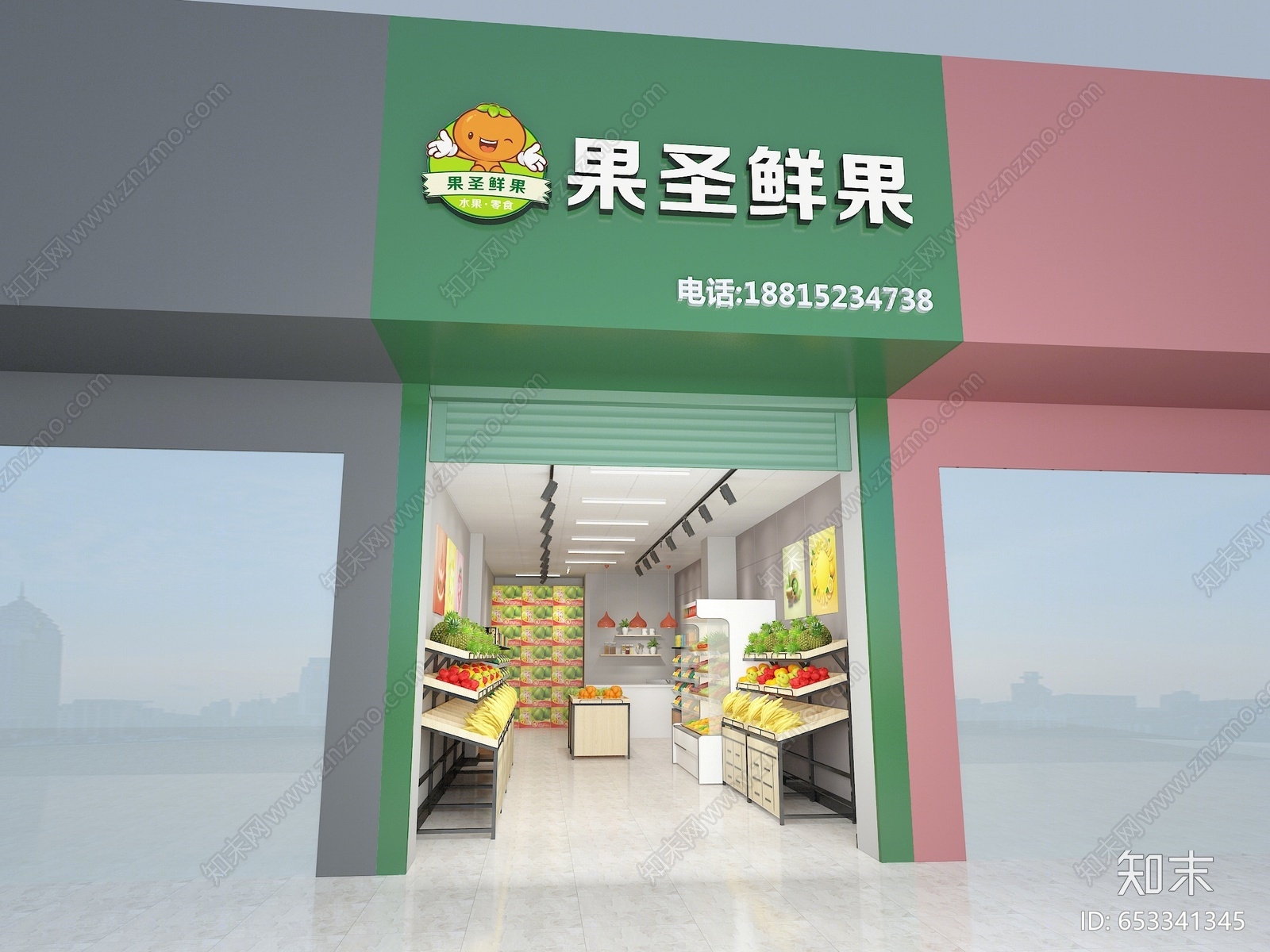 现代水果店3D模型下载【ID:653341345】