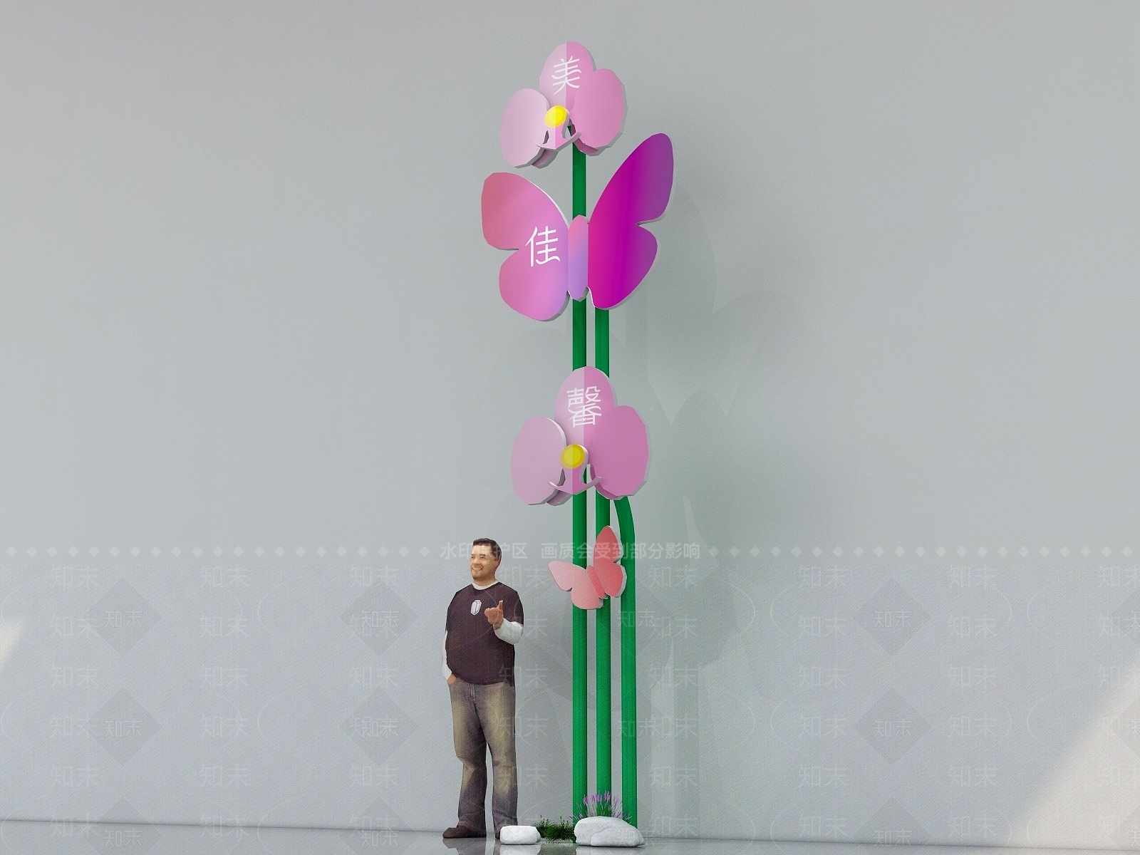 现代风格广告展厅SU模型下载【ID:253401815】