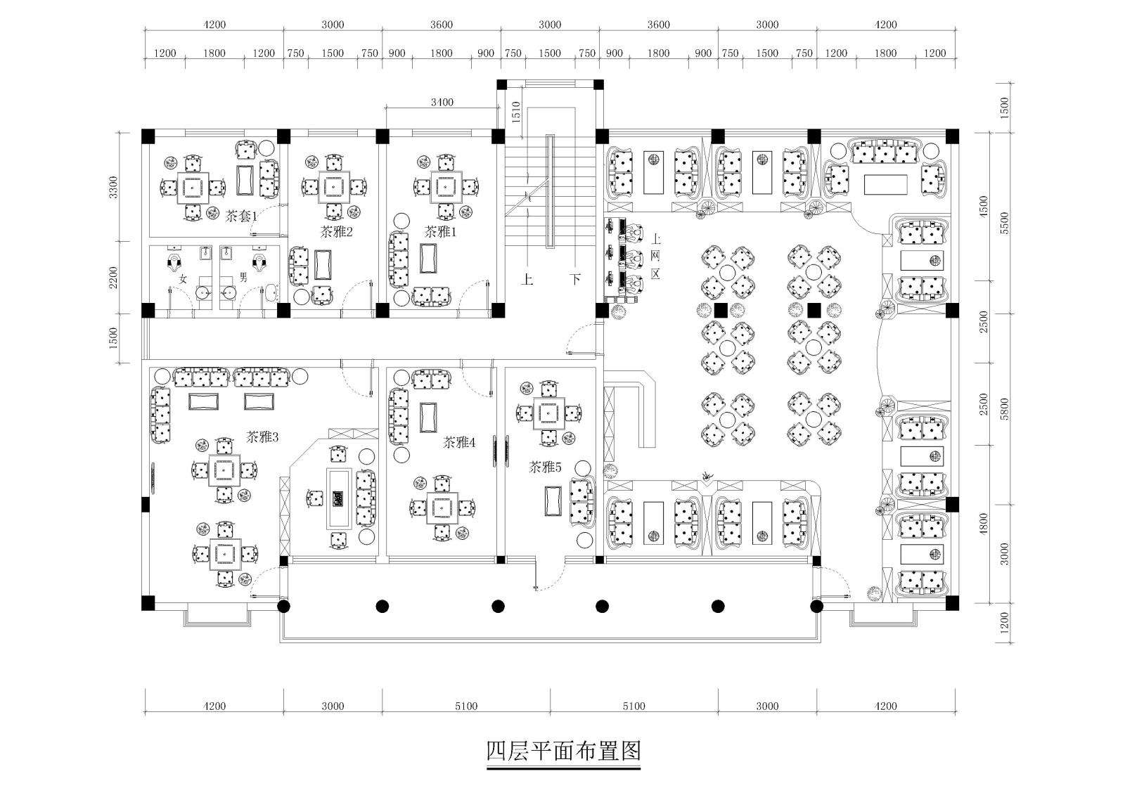 12套咖啡厅cad施工图下载【ID:753435762】