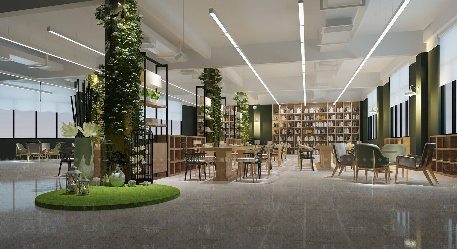 简欧风格书店3D模型下载【ID:253454778】
