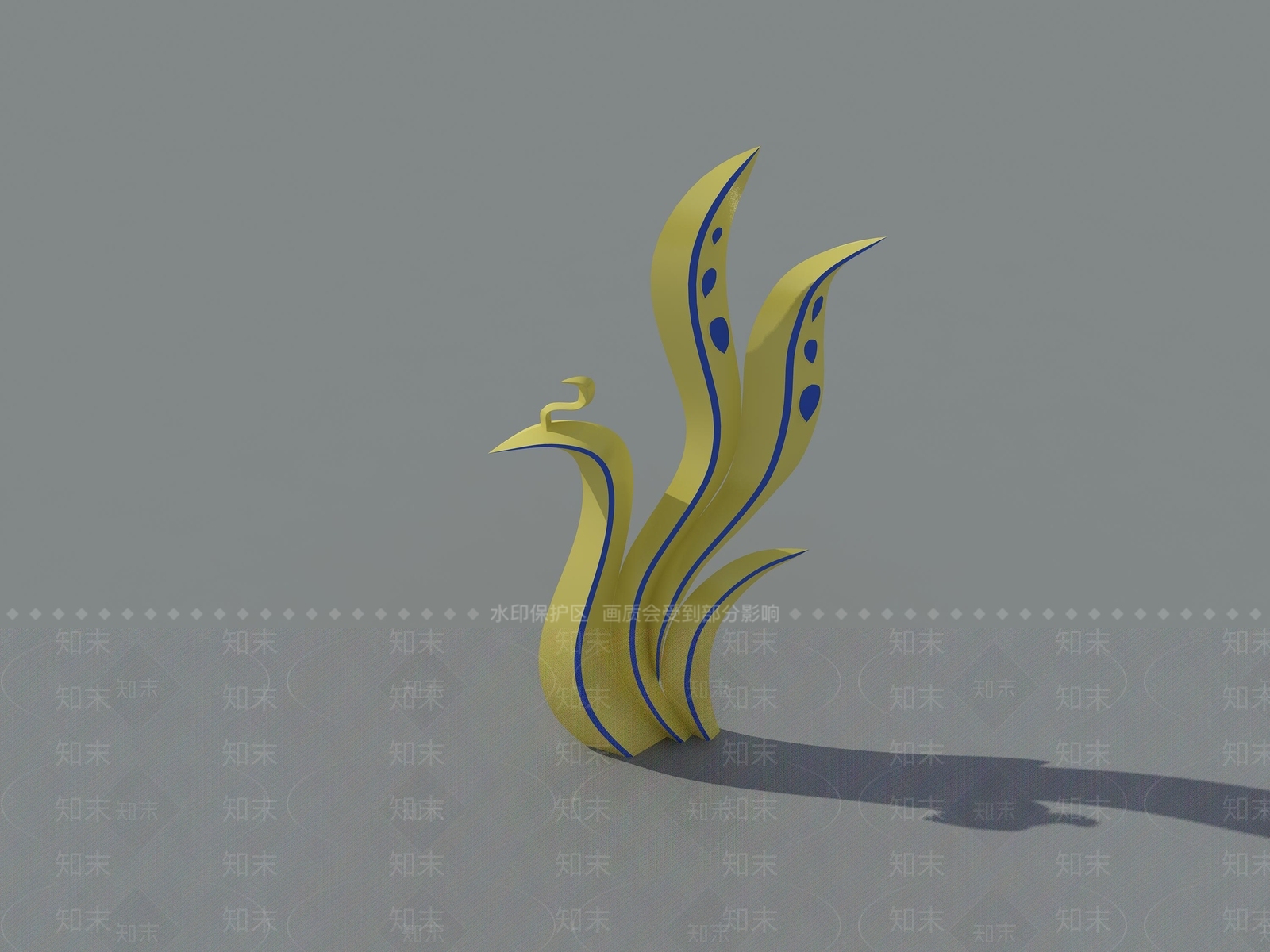 现代风格雕塑小品凤凰SU模型下载【ID:653475652】