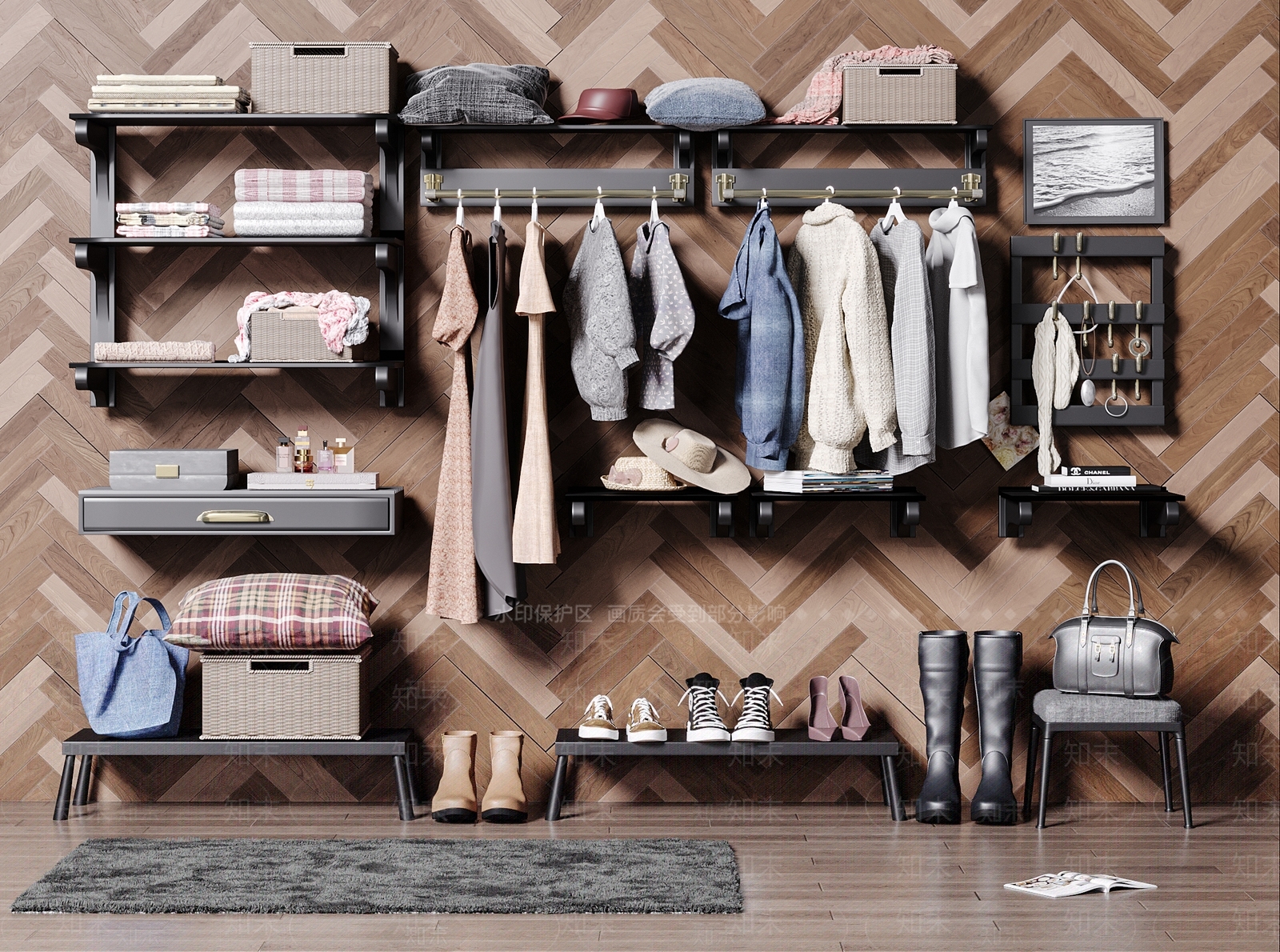 现代服饰服装3D模型下载【ID:953478982】
