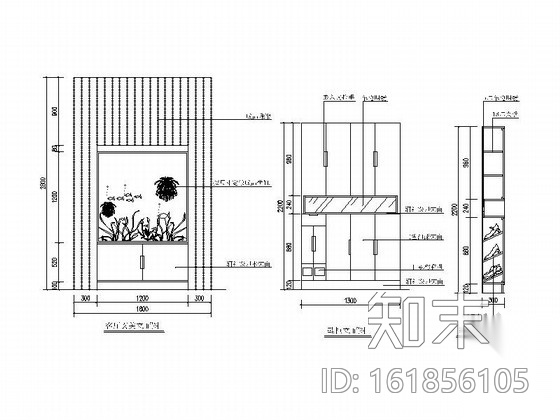 温馨时尚现代风格三居室装修施工图（含效果图）cad施工图下载【ID:161856105】