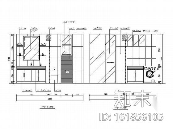 温馨时尚现代风格三居室装修施工图（含效果图）cad施工图下载【ID:161856105】