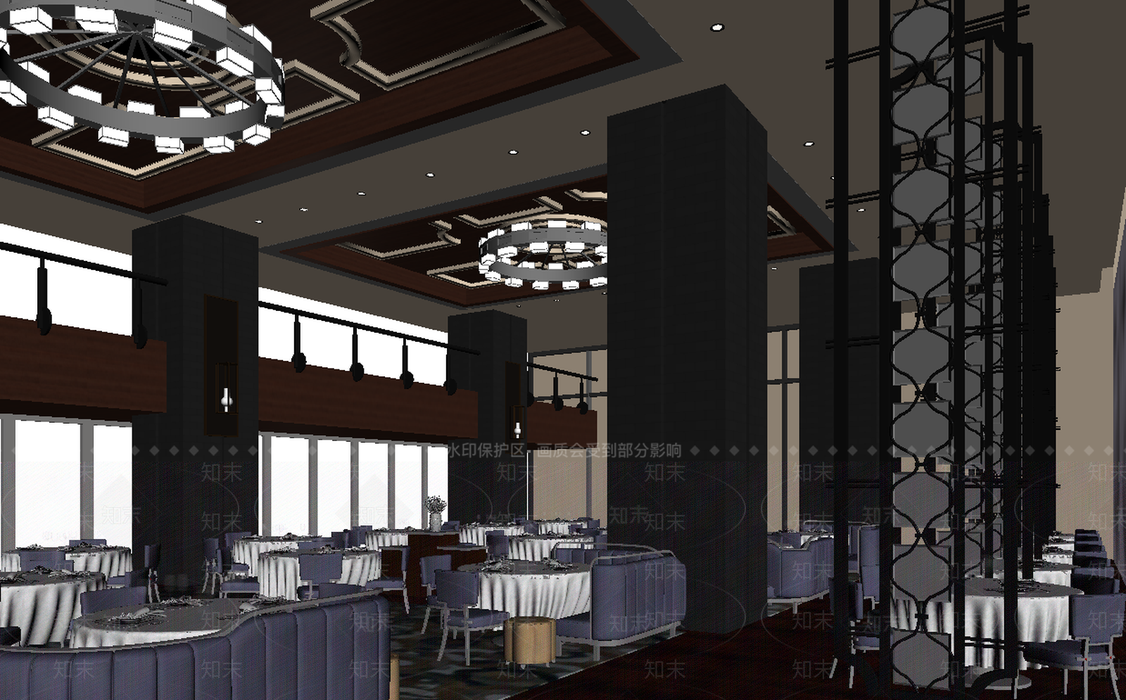 古典风格酒店宴会厅SU模型下载【ID:953578006】