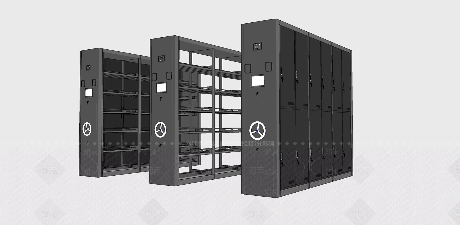 现代风格档案柜SU模型下载【ID:253585607】