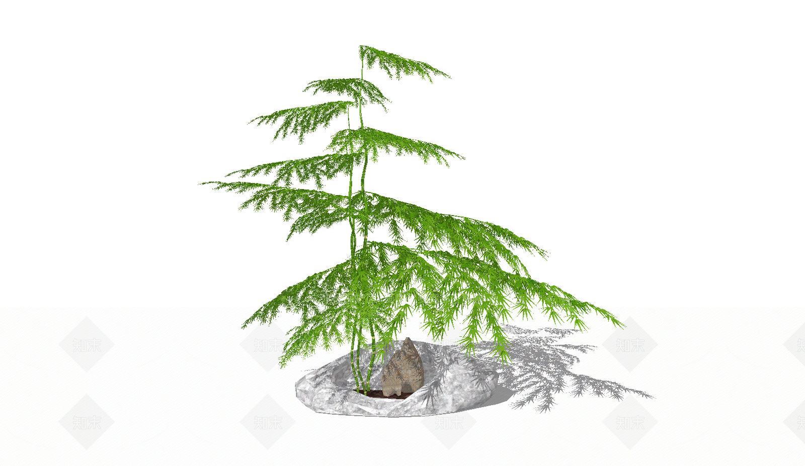 现代风格竹子SU模型下载【ID:153602739】