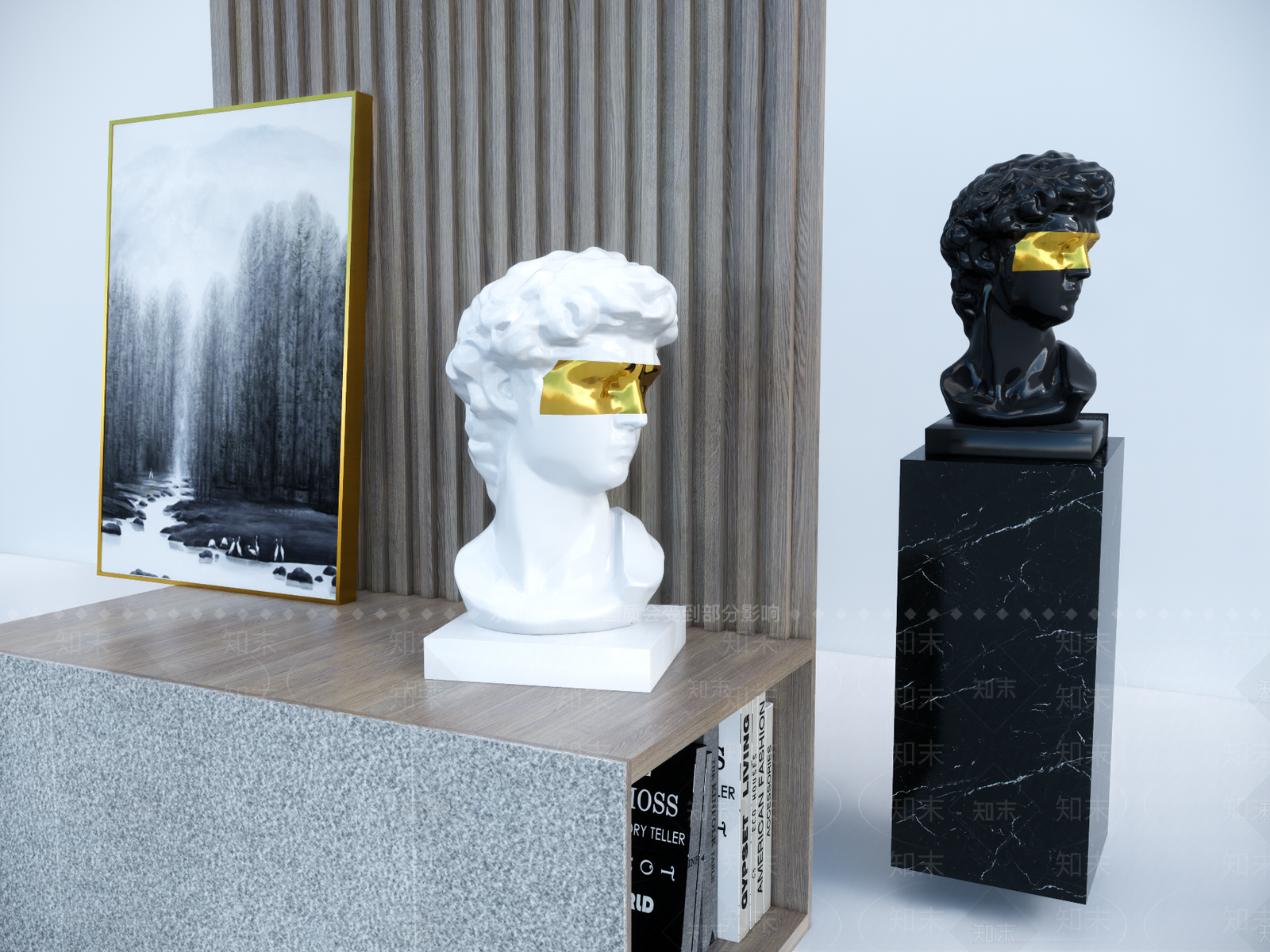 现代轻奢人像雕塑摆件SU模型下载【ID:653639848】