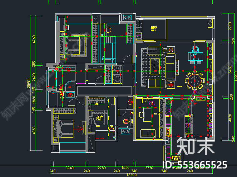 新中式施工图cad施工图下载【ID:553665525】