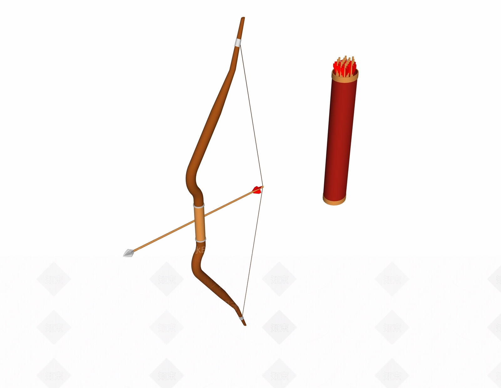 中式风格刀剑SU模型下载【ID:853677870】