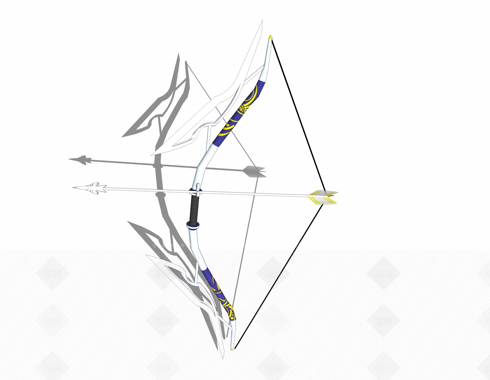 现代风格刀剑SU模型下载【ID:853678818】