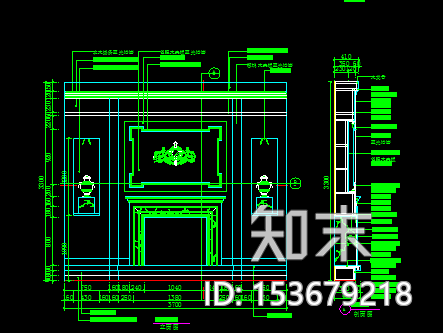 电视背景墙cad施工图下载【ID:153679218】