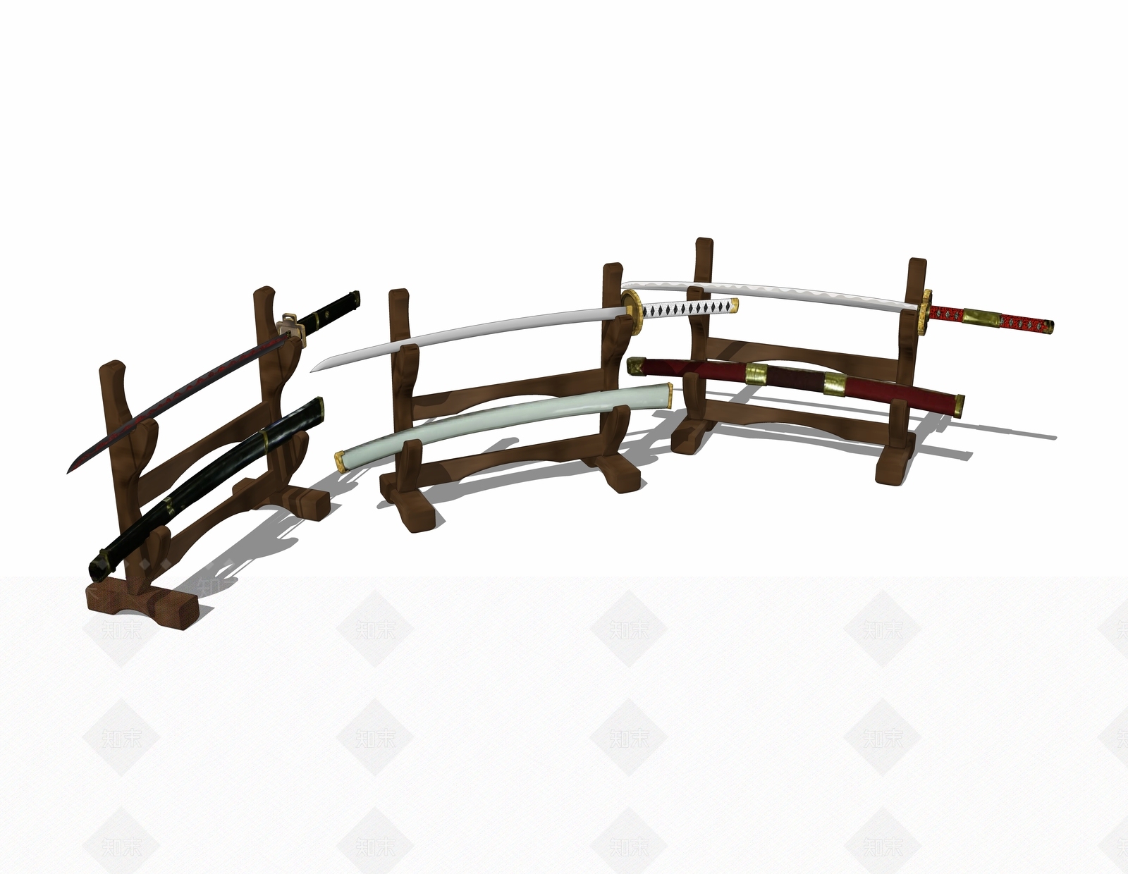 日式风格刀剑SU模型下载【ID:853679816】