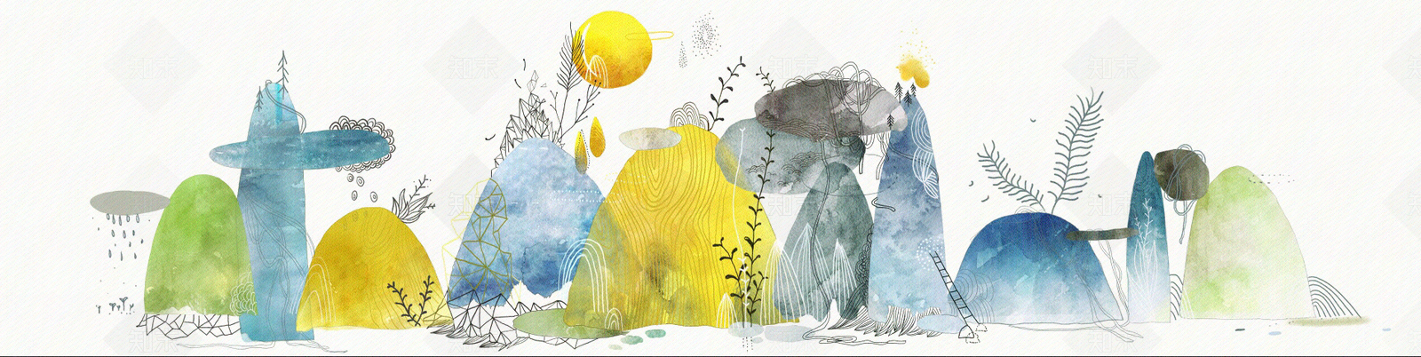 可爱风手绘涂鸦壁纸贴图下载【ID:953679158】