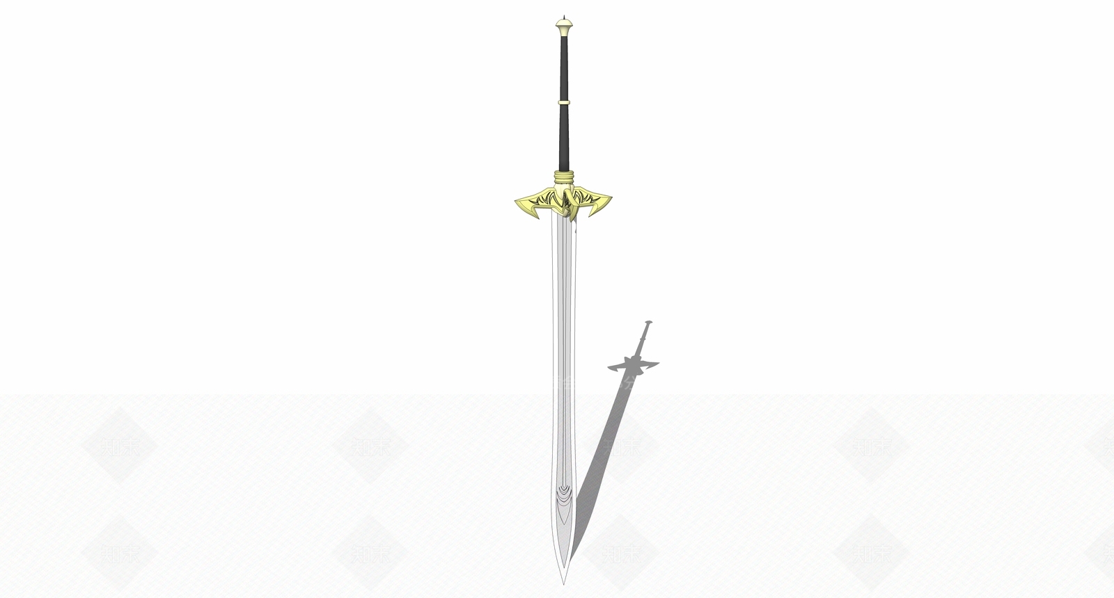 中式风格刀剑SU模型下载【ID:853695850】
