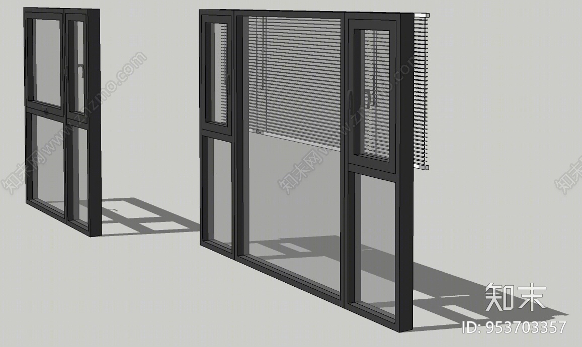现代风格窗户组合SU模型下载【ID:953703357】