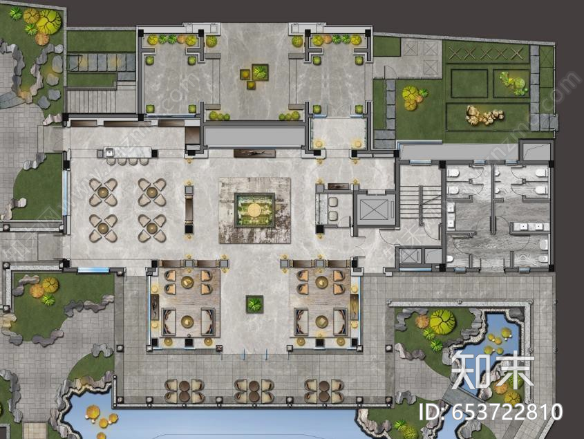 绍兴融创越州府北售楼处cad施工图下载【ID:653722810】
