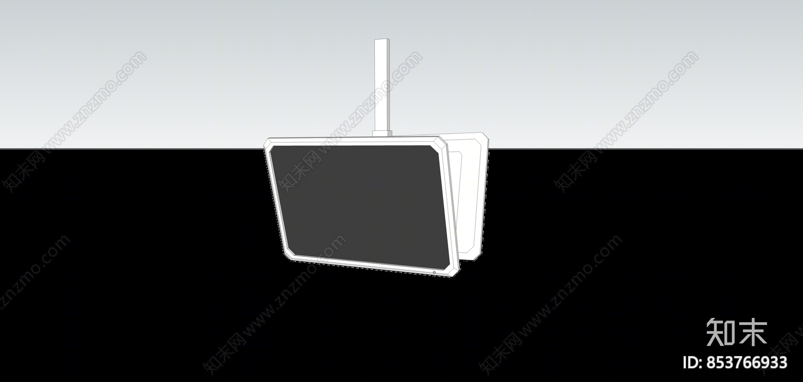 现代双面显示器SU模型下载【ID:853766933】