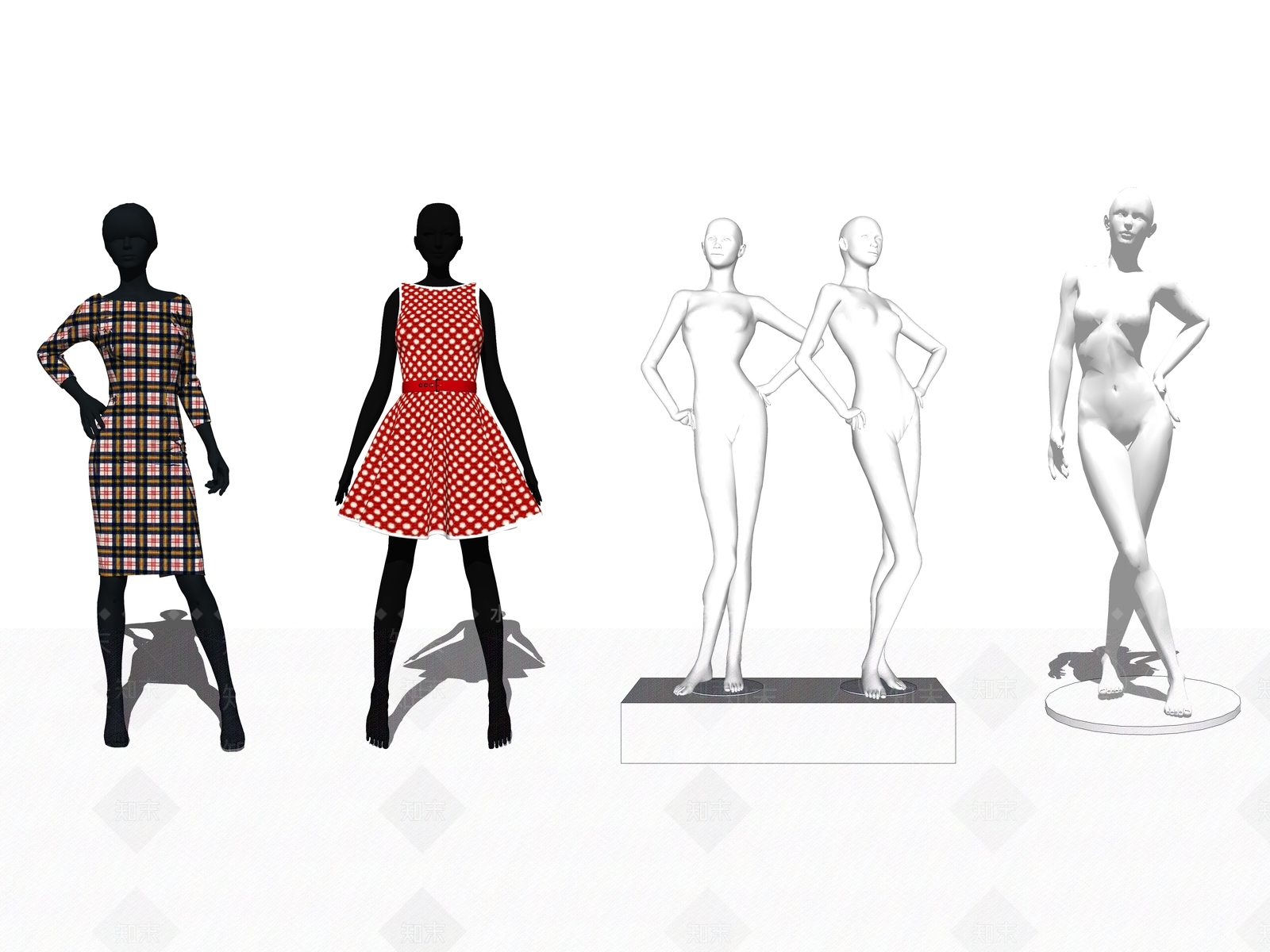 现代橱窗模特SU模型下载【ID:453788621】