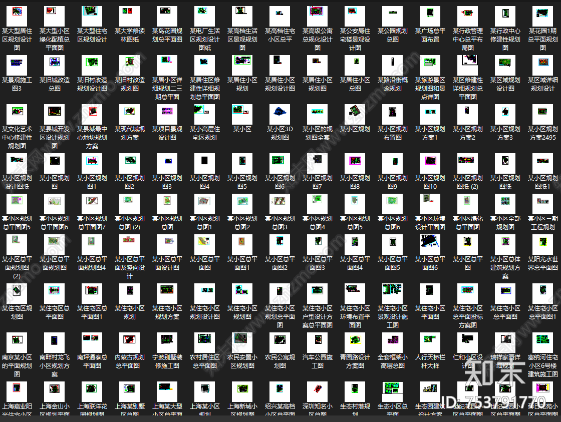364套小区规划总平面图施工图下载【ID:753791770】
