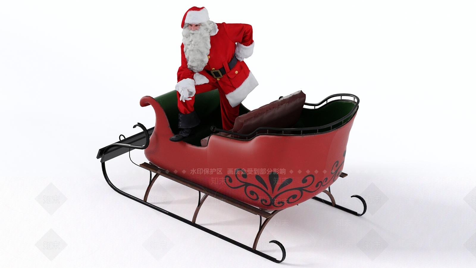 现代圣诞老人摆件3D模型下载【ID:653824805】