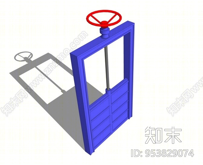 工业风格机房水道闸门SU模型下载【ID:953829074】