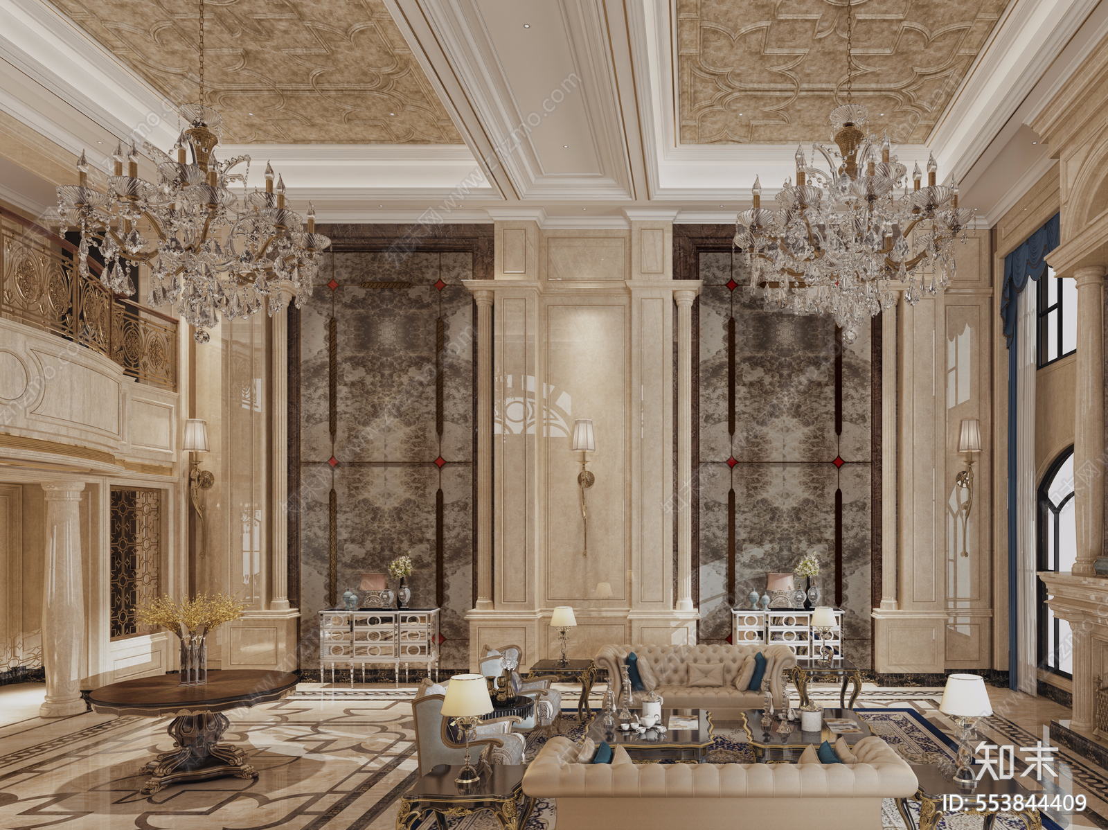 欧式豪宅施工图下载【ID:553844409】