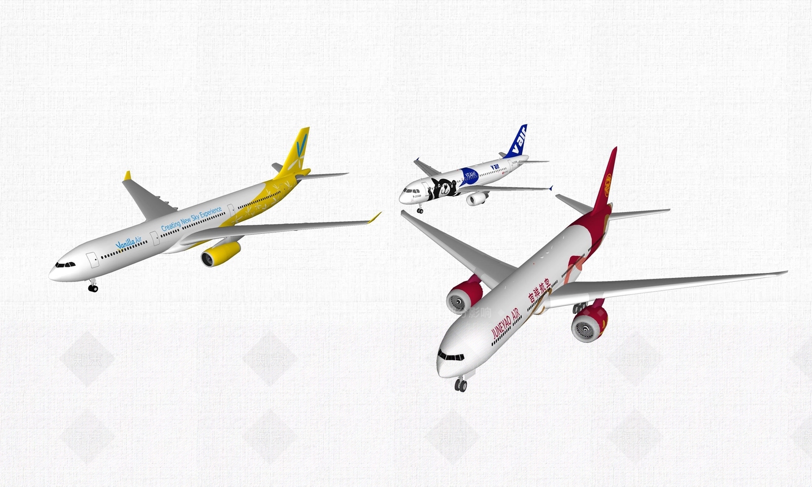 现代风格客机SU模型下载【ID:653854613】