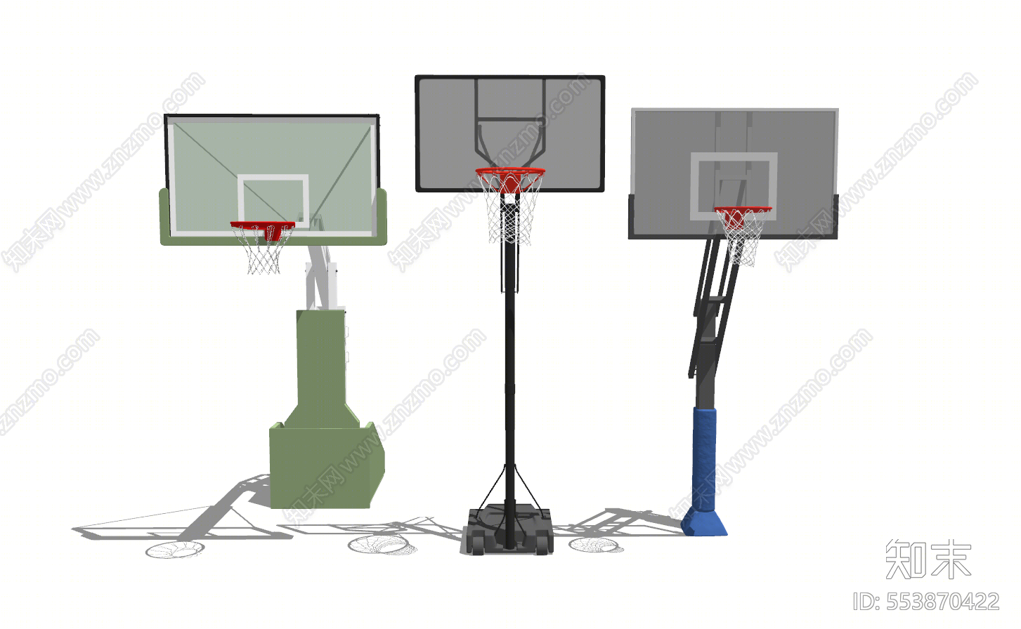 现代风格篮球架SU模型下载【ID:553870422】