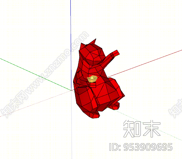 现代风格装饰品招财猫SU模型下载【ID:953909695】