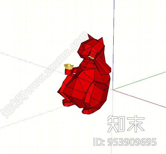 现代风格装饰品招财猫SU模型下载【ID:953909695】