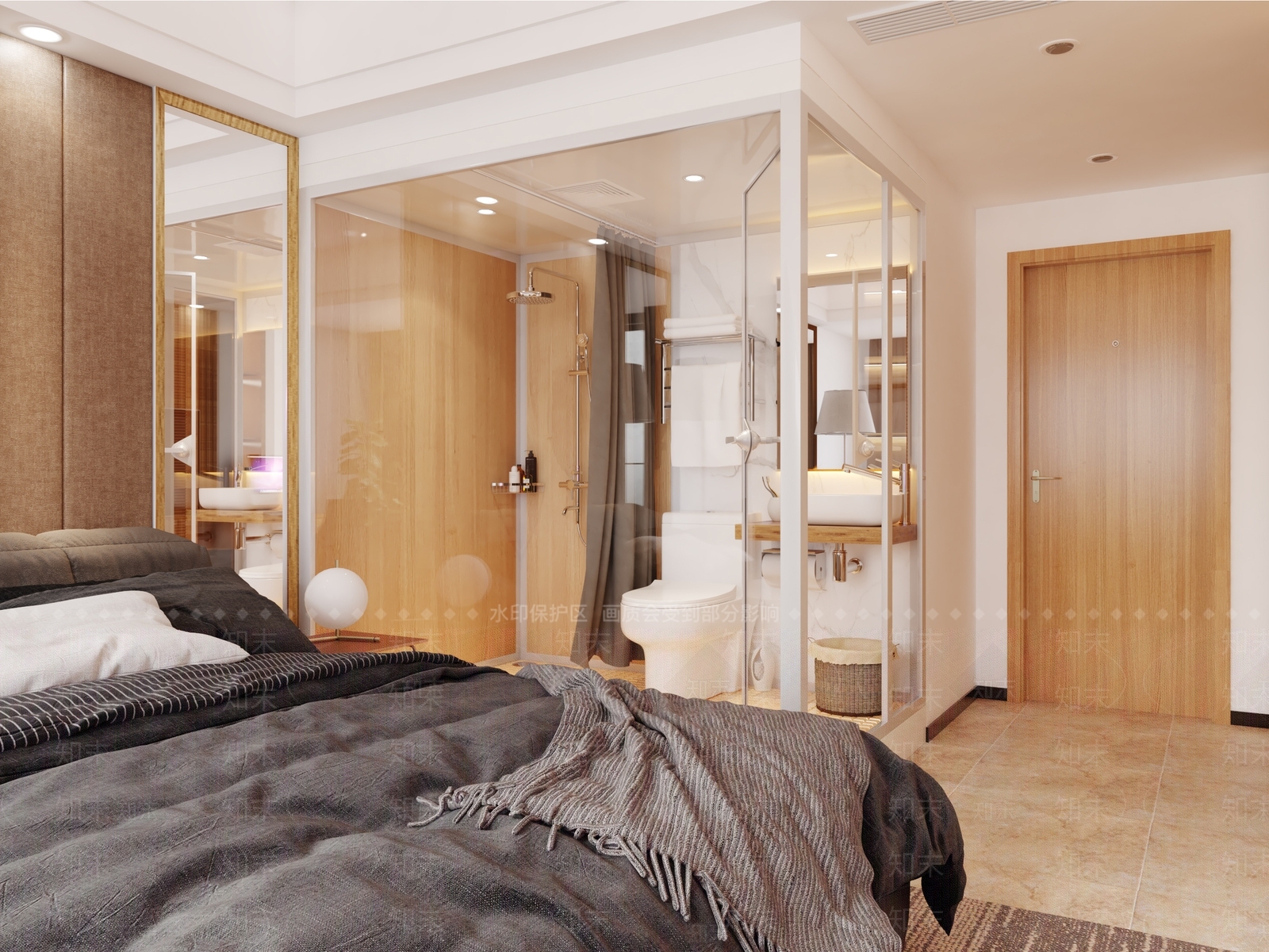 现代酒店客房套间3D模型下载【ID:453910625】